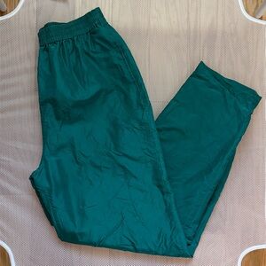Dark Green Silk Track Pants